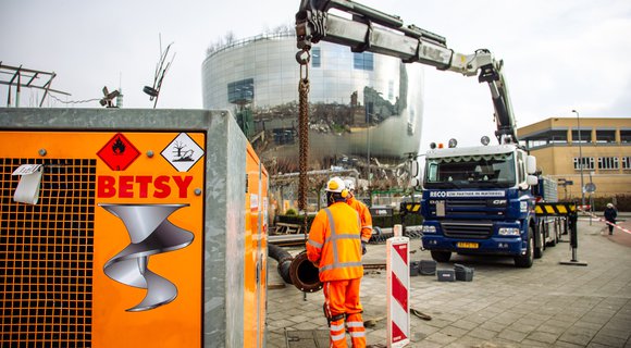 Eekels Pompen installs 3 temporary pump installations for sewer bypass Museumpark Rotterdam