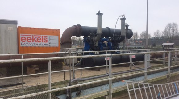 Pump bypass arrangement for water treatment plant in Wijlre