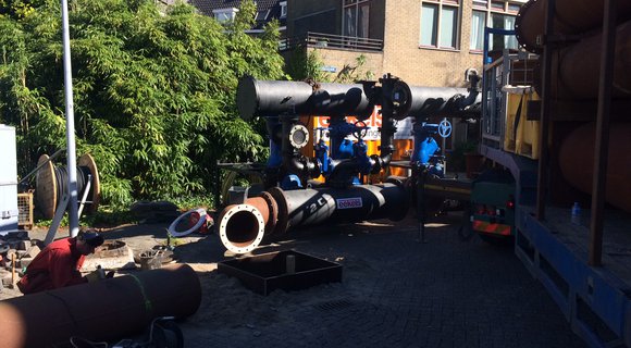 Eekels liefert temporäre Pumpenanlage bei Renovierung von Abwasserpumpwerk im Zentrum von Utrecht