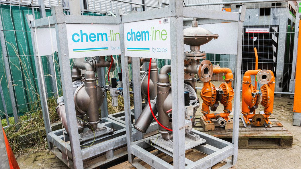 Luchtgedreven  membraanpompen uit onze Chem-Line serie voor projecten in de industrie